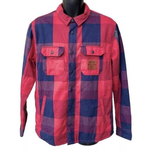 QuikSilver Men's Miho Stones GARNET SHERPA Long Sleeve Over Shirt Size M - Picture 8 of 16